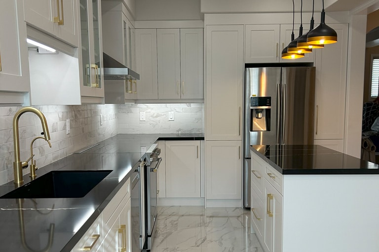 Kitchen renovation in a Pickering home by Floor and Bath Design