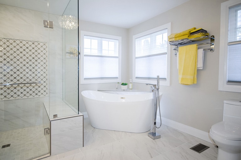 Walk-in shower renovation in a Clarington bathroom