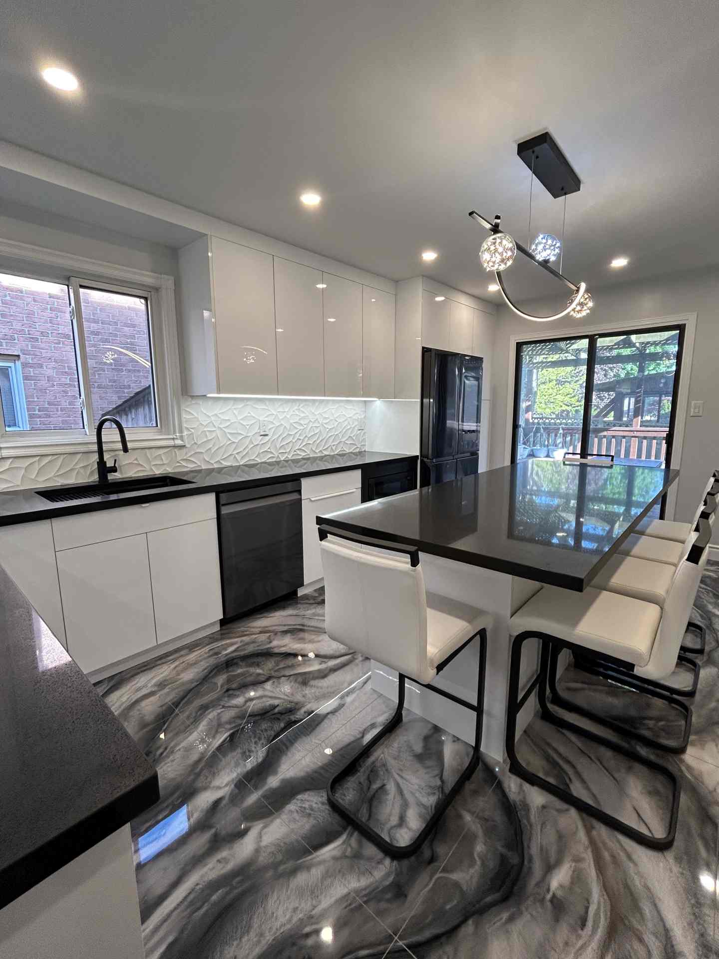 Modern High Gloss Kitchen Renovation in Ajax