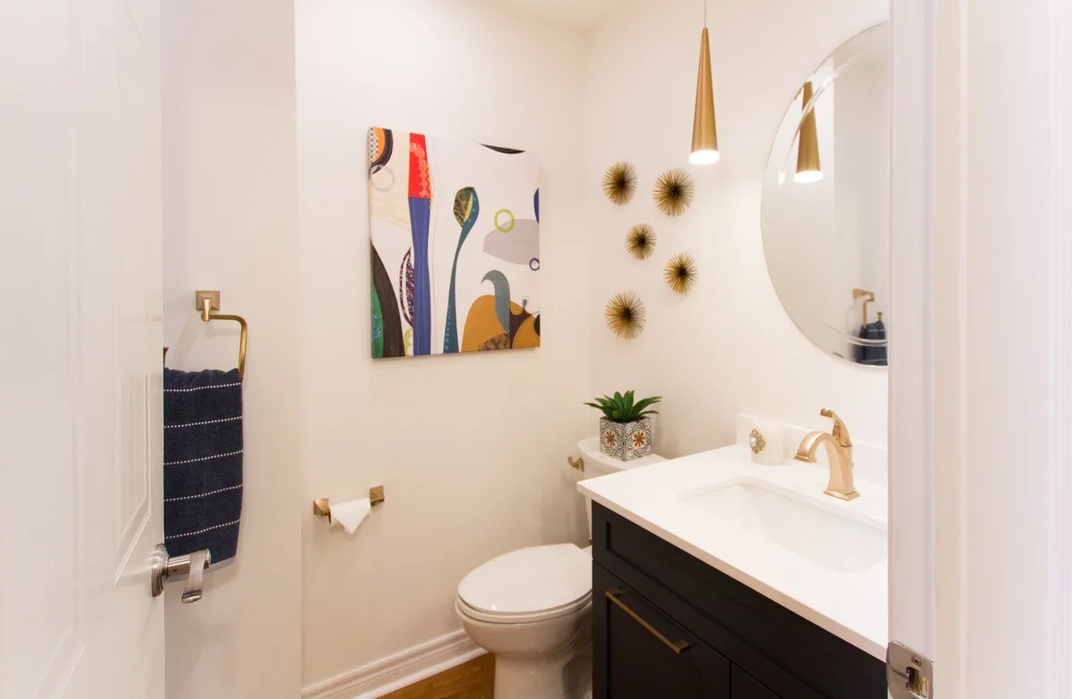 Brass Accent Powder Room