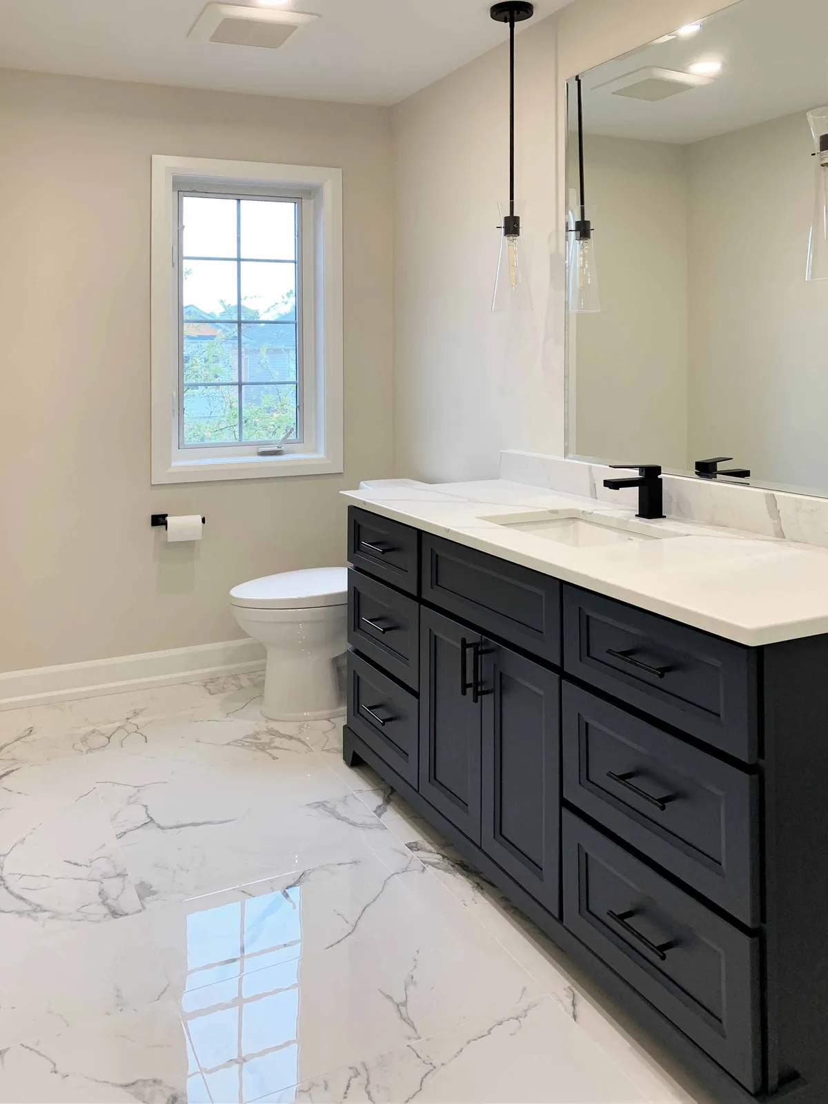 Modern Bathroom Renovation with 3D Tile in Whitby