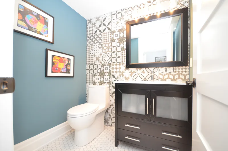 Two Bathrooms Tile Accent Walls - Image 2