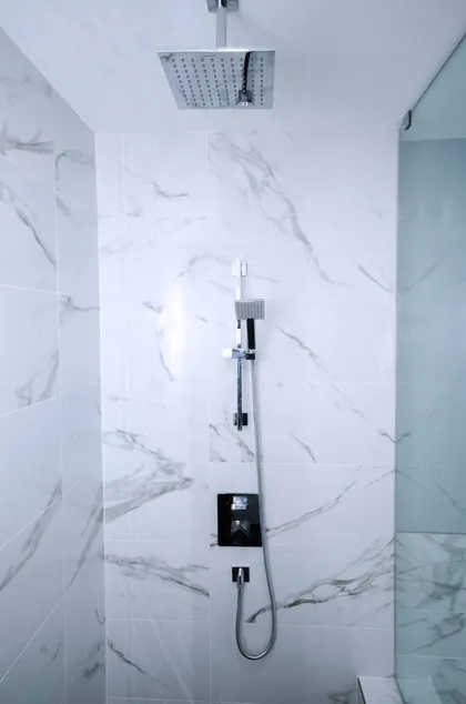 Marble and Black Bathroom - Image 4