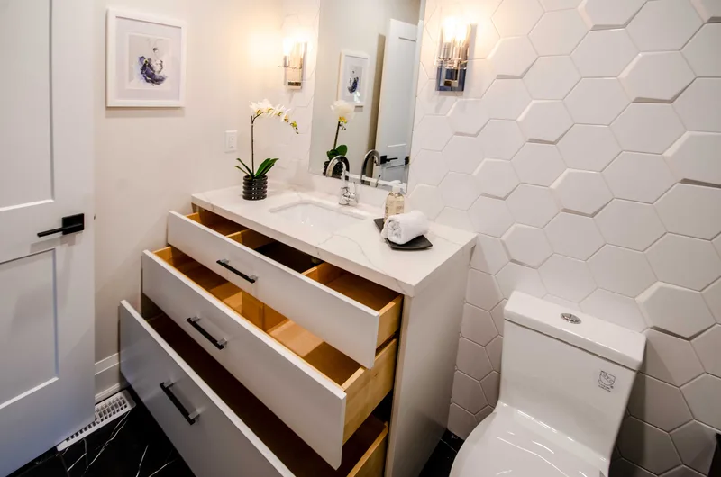 Elegant Whitby Bathroom Renovation With 3D Tile Design - Image 5