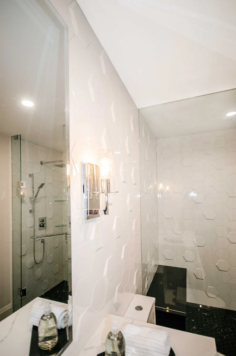 Elegant Whitby Bathroom Renovation With 3D Tile Design - Image 7