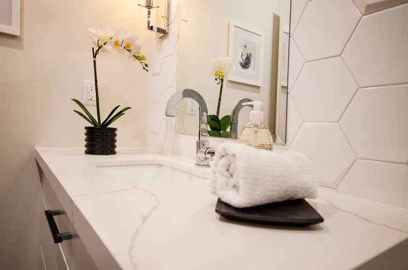 Elegant Whitby Bathroom Renovation With 3D Tile Design - Image 8