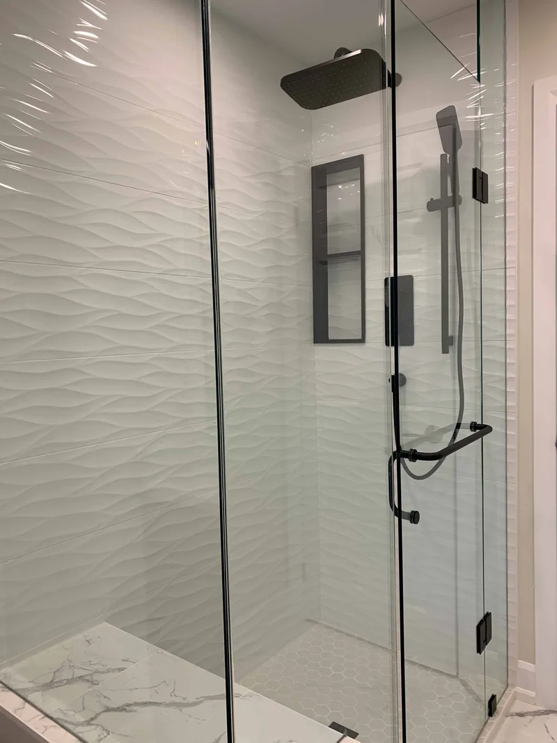 Modern Bathroom Renovation with 3D Tile in Whitby - Image 2