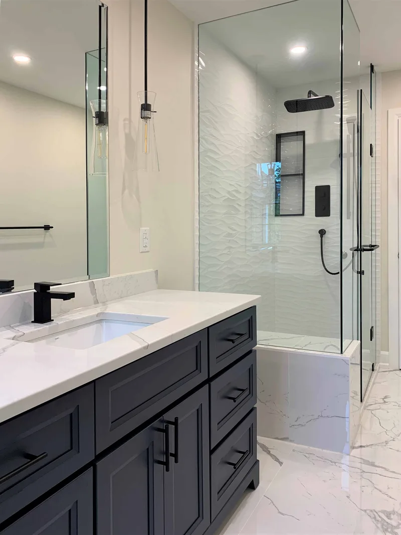 Modern Bathroom Renovation with 3D Tile in Whitby - Image 5