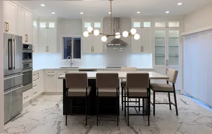 Kitchen with Rose-Gold Chandelie - Image 2