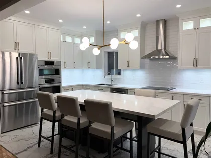 Kitchen with Rose-Gold Chandelie - Image 3