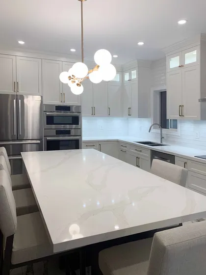 Kitchen with Rose-Gold Chandelie - Image 6