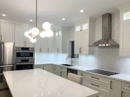 Kitchen with Rose-Gold Chandelie - Image 7