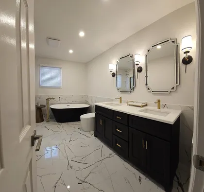 Modern Monochromatic Bathroom Renovation in Ajax - Image 4
