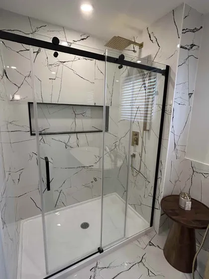 Modern Monochromatic Bathroom Renovation in Ajax - Image 2