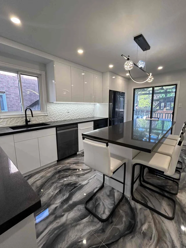 Modern High Gloss Kitchen Renovation in Ajax