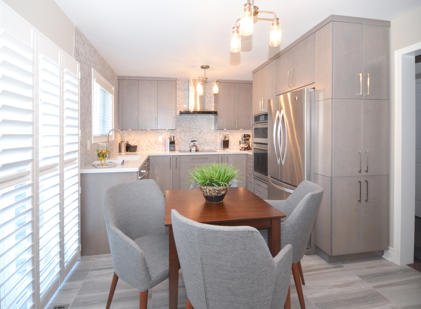 Eat in Grey Kitchen | Floor and Bath Design